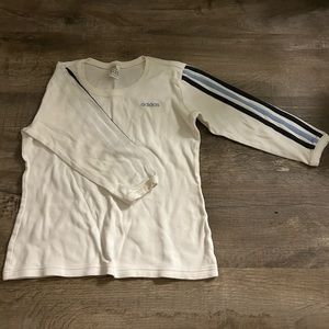 white and blue long sleeve